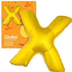 Globo letra X dorado 1 metro
