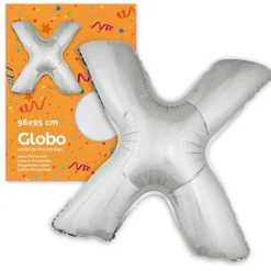 Globo Letra X Plateado 1 Metro