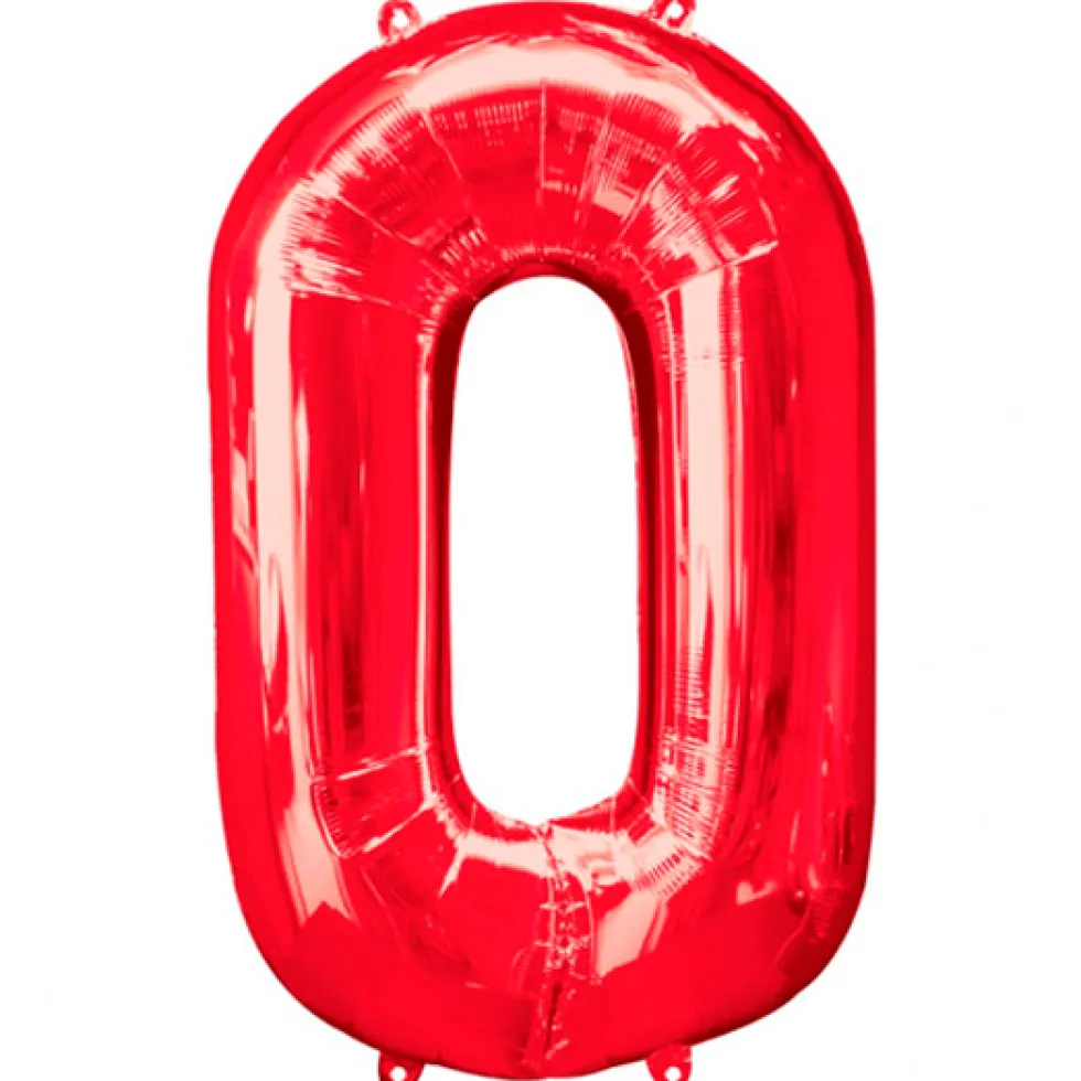 Globo Nº 0 Rojo 86 cm