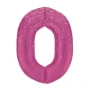 Globo Nº0 Rosa Holográfico 86cm