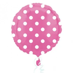Globo Rosa con Lunares blancos 45cm