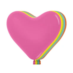 Globos Corazón Colores Surtidos 15 cm 50 ud