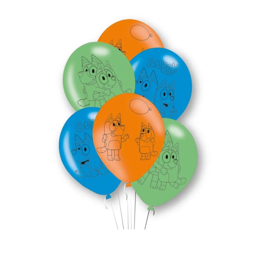 Globos de Látex Bluey 27,5 cm 6 ud