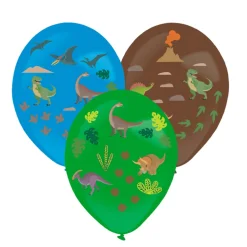 Globos de Látex con Pegatinas Dinosaurios 35 cm 3 ud