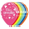 Globos Feliz Cumpleaños Triángulos 30 cm 12 ud