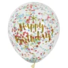 Globos Happy Birthday con Confeti Multicolor