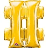 Globo símbolo # (almohadilla) 40 cm dorado