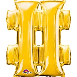 Globo símbolo # (almohadilla) 40 cm dorado