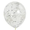 Globos transparentes con Confeti Plata
