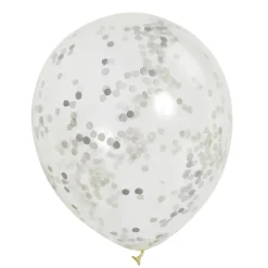Globos transparentes con Confeti Plata