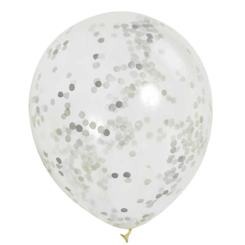 Globos transparentes con Confeti Plata