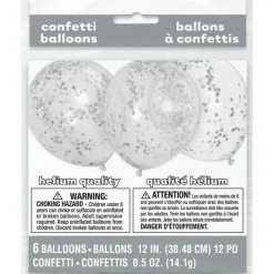 Globos transparentes con Confeti Plata