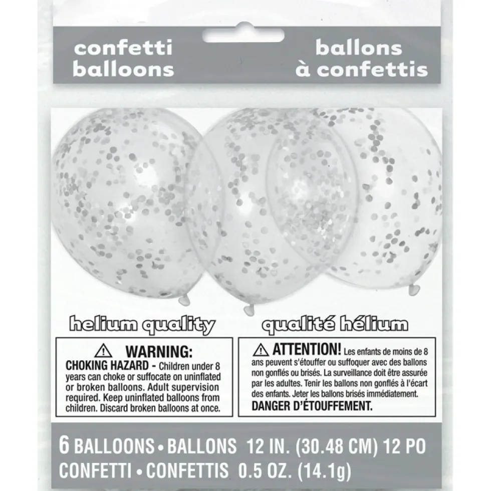 Globos transparentes con Confeti Plata