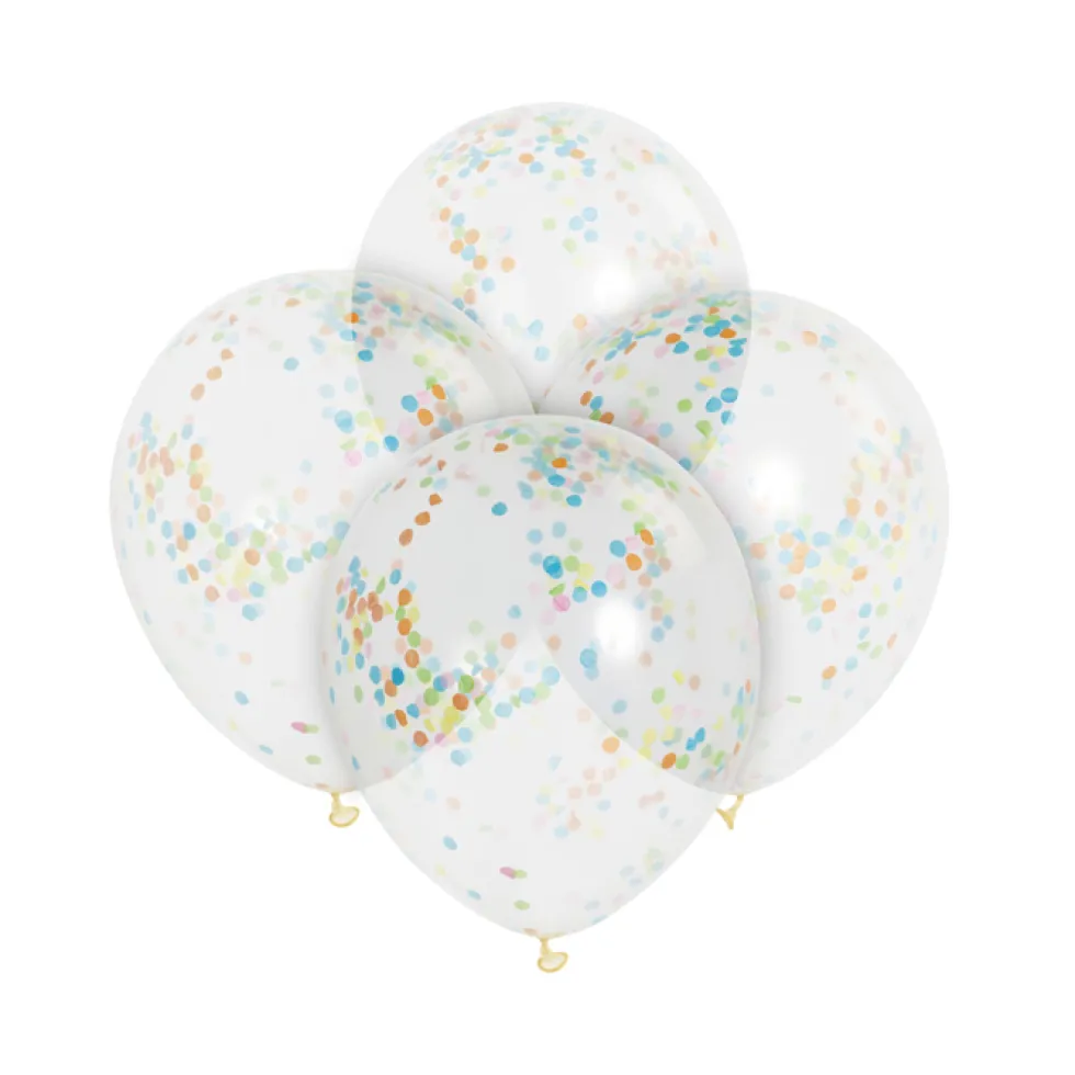 Globos transparentes con Confeti Multicolor