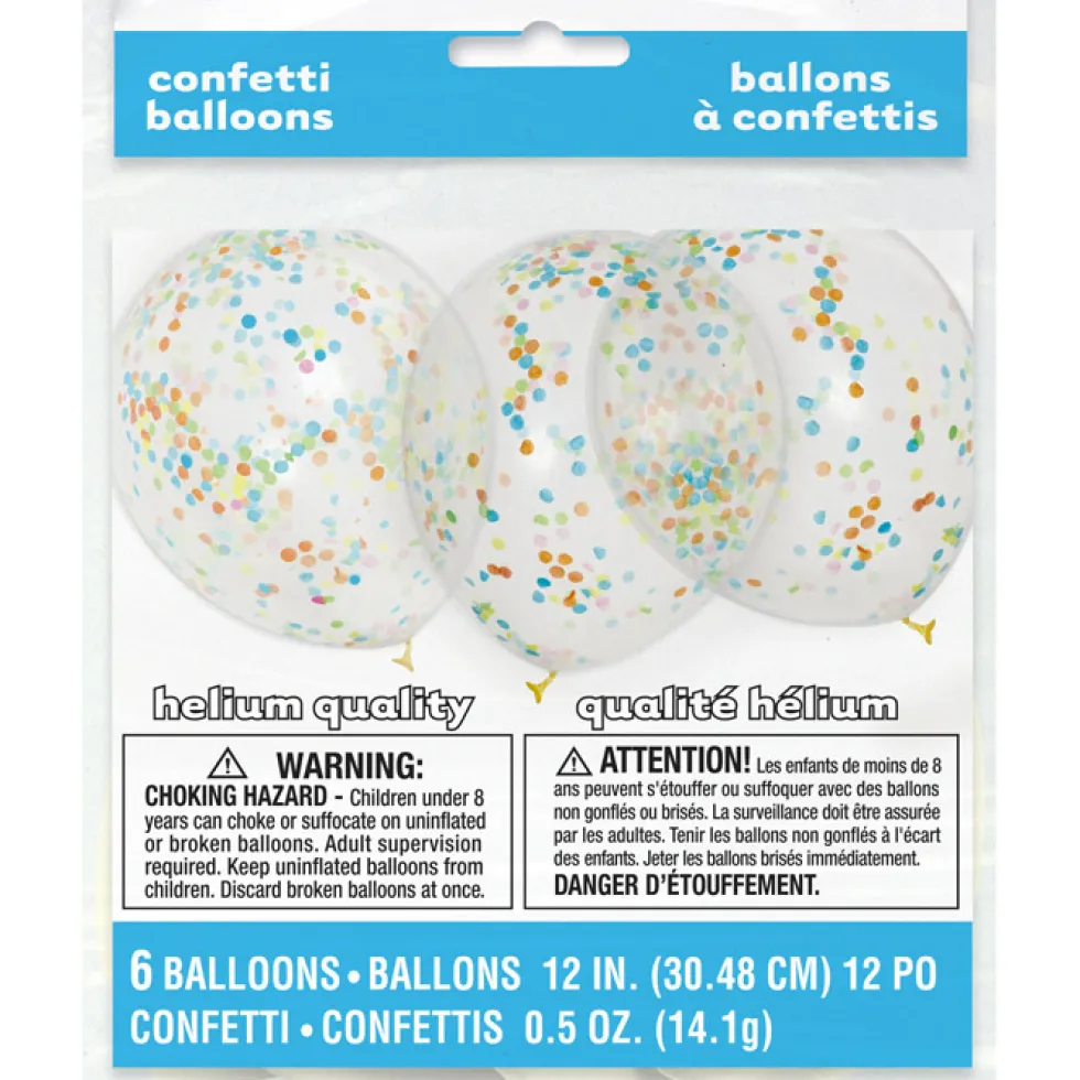 Globos transparentes con Confeti Multicolor
