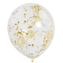 Globos transparentes con Confeti Oro