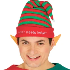 Gorro Elfo Rayas Rojas y Verdes
