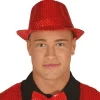 Gorro Ganster Rojo con Lentejuelas