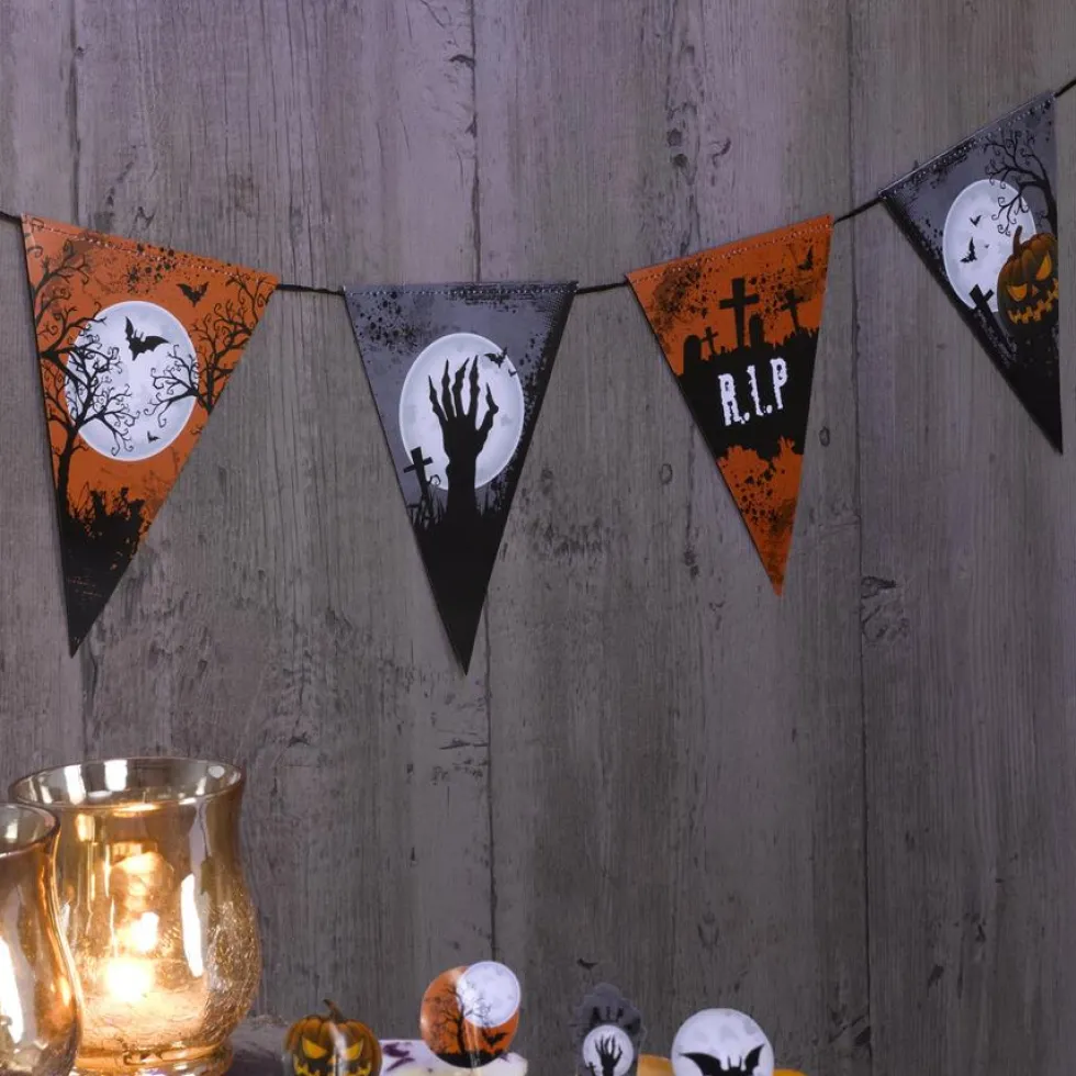 Guirnalda de papel cementerio Halloween