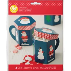 Juego 3 Cajas para Dulces Taza Navidad
