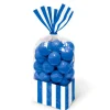 Juego de 10 bolsas para dulces azul real y blancas