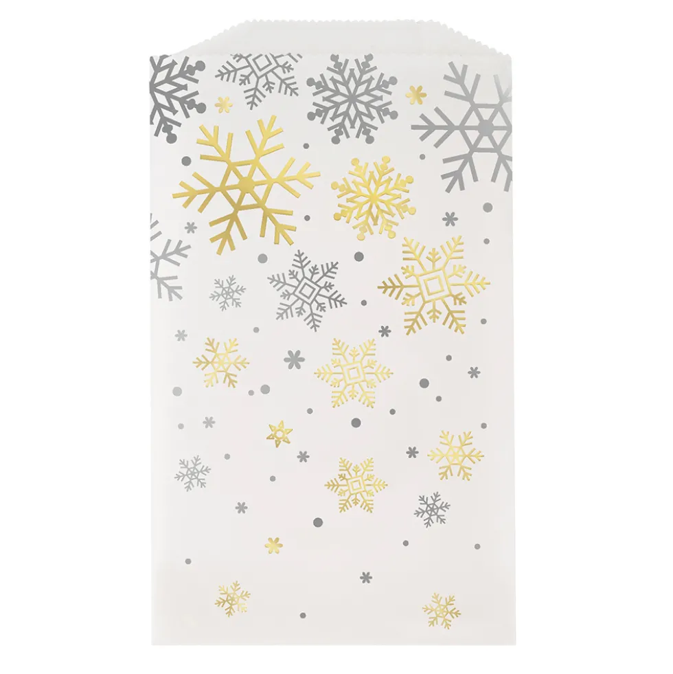 Juego de 8 Bolsas para Dulces Copos de Nieve