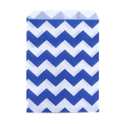 Juego de 24 Bolsas para fiestas azul chevron