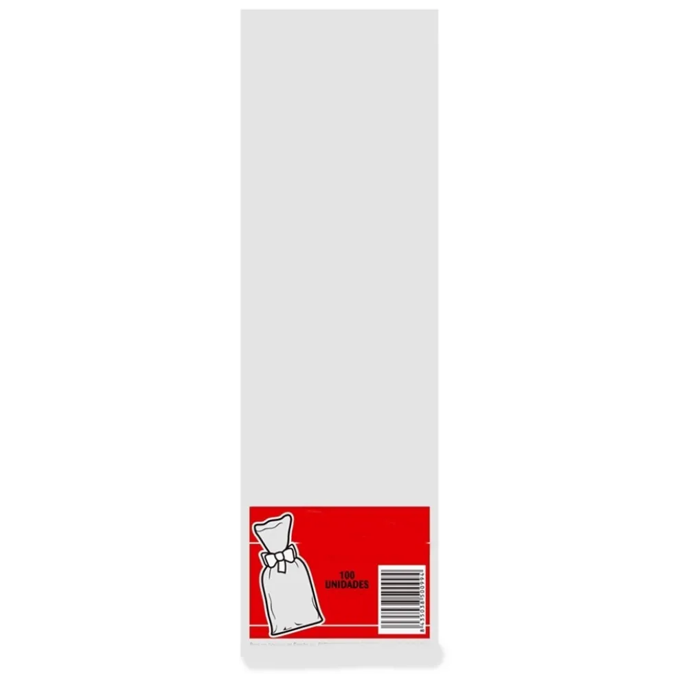 Juego de 100 Bolsas Transparentes 8,5 cm x 25 cm