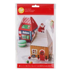Juego de 4 Cajas para Dulces Mini Casa Navidad