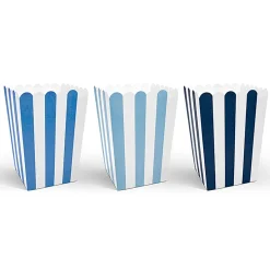 Juego de 6 Cajas para Palomitas a Rayas Azules