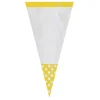 Juego de 10 Conos para Dulces Amarillos y Blancos
