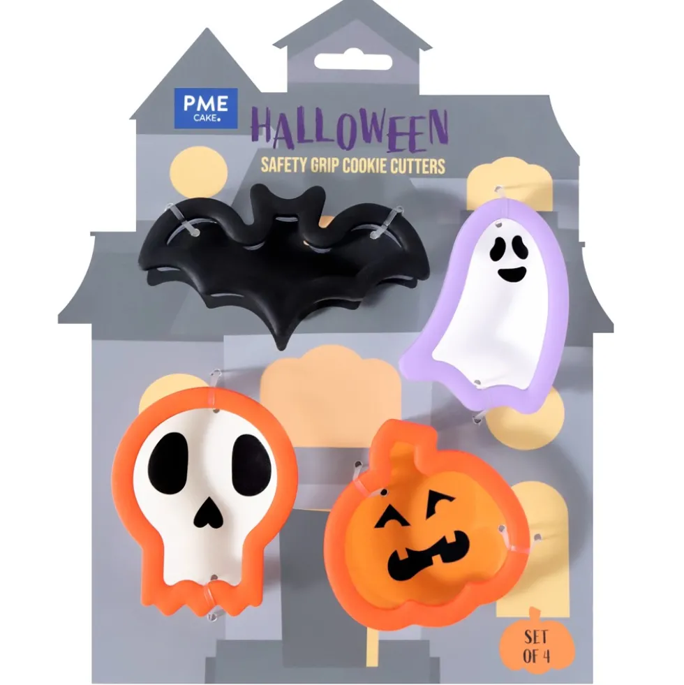 Juego de 4 Cortadores Grippy Halloween