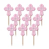 Juego de 36 cruces rosas para decorar