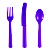 Juego de 18 cubiertos de plástico Violeta