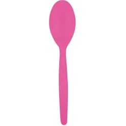 Juego de 20 Cucharas de Plástico Fucsia