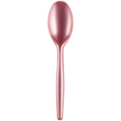 Juego de 20 Cucharas de Plástico Rosa Coral