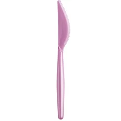Juego de 20 Cuchillos de Plástico Rosa Perlado