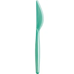 Juego de 20 Cuchillos de Plástico Turquesa Perlado