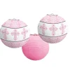Juego de 3 Farolillos Comunión Rosa
