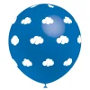Juego de 8 Globos Azules con Nubes Blancas