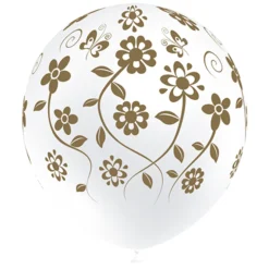 Juego de 8 Globos Blancos Flores Boda