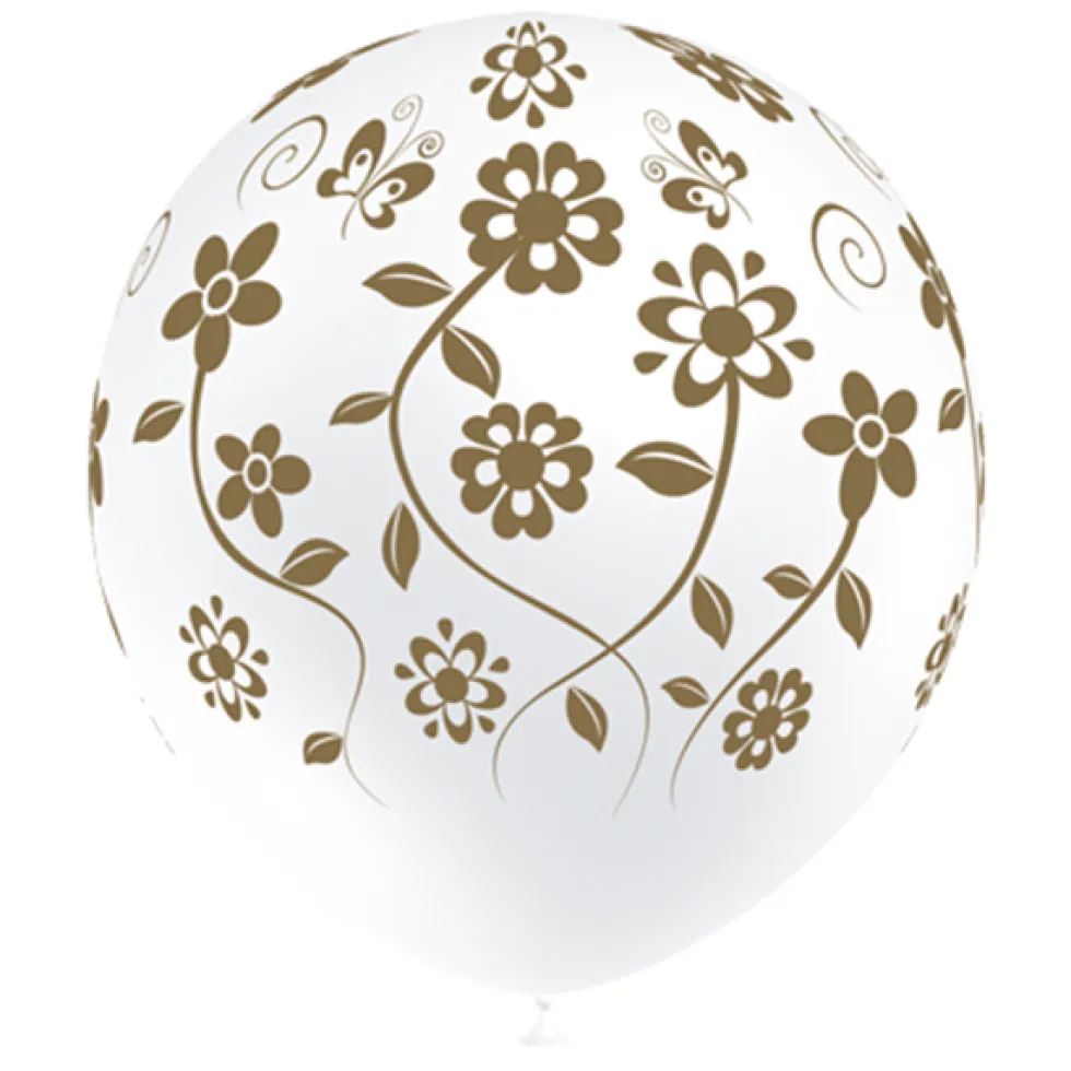 Juego de 8 Globos Blancos Flores Boda