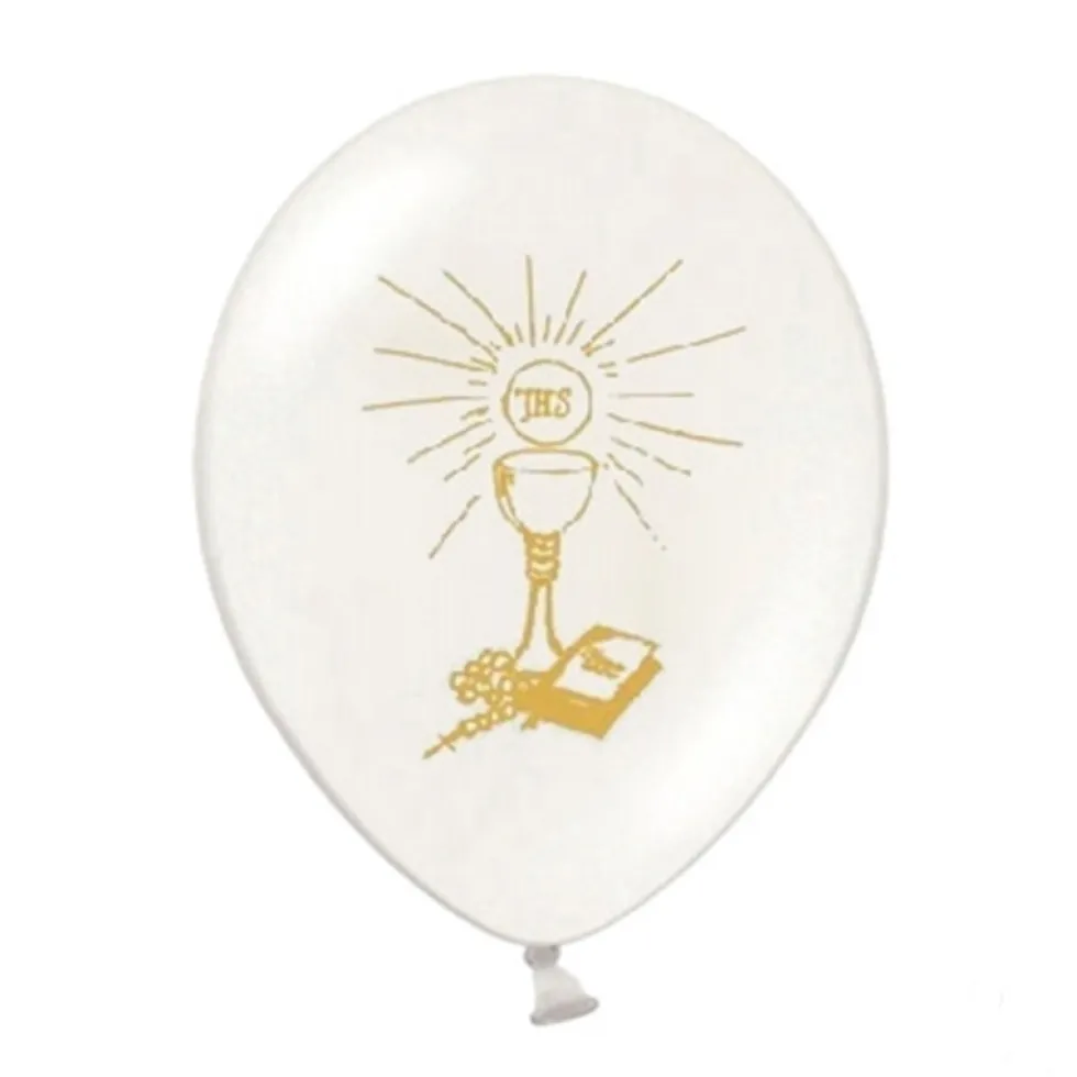 Juego de 6 Globos Blancos Sagrada Comunión