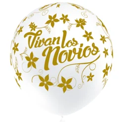 Juego de 8 Globos Blancos Vivan los Novios
