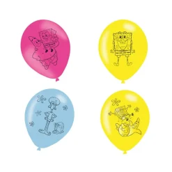 Juego de 6 Globos Bob Esponja 27 cm