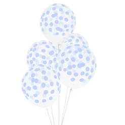 Juego de 5 globos Confeti azul pastel