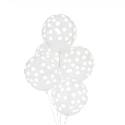 Juego de 5 Globos Confeti Blanco