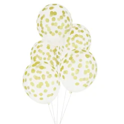 Juego de 5 globos Confeti dorados