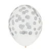 Juego de 5 globos Confeti Plata
