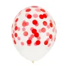 Juego de 5 globos Confeti rojos